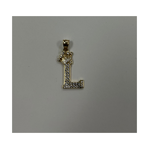 Initial Pendant "L" w/ Diamonds 10K
