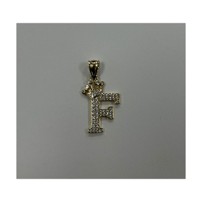 Initial Pendant "F" w/ Diamonds 10K